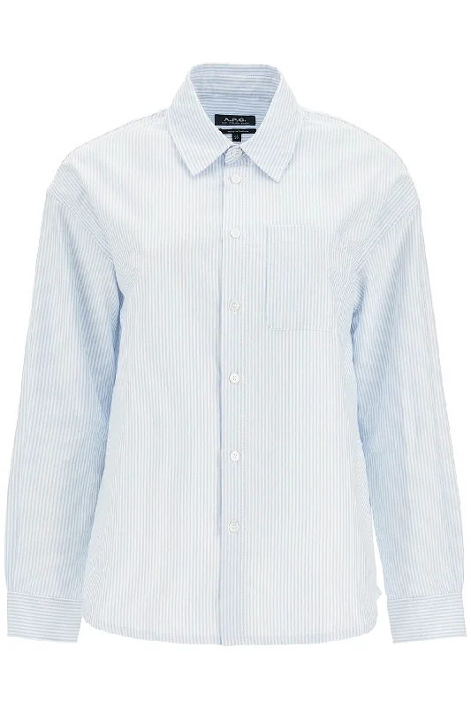 Chic Wardrobe A.P.C. Women's Striped Boyfriend Shirt