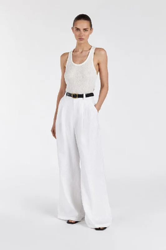 Urban Femme Streetwear HOLDEN WHITE LINEN PANT