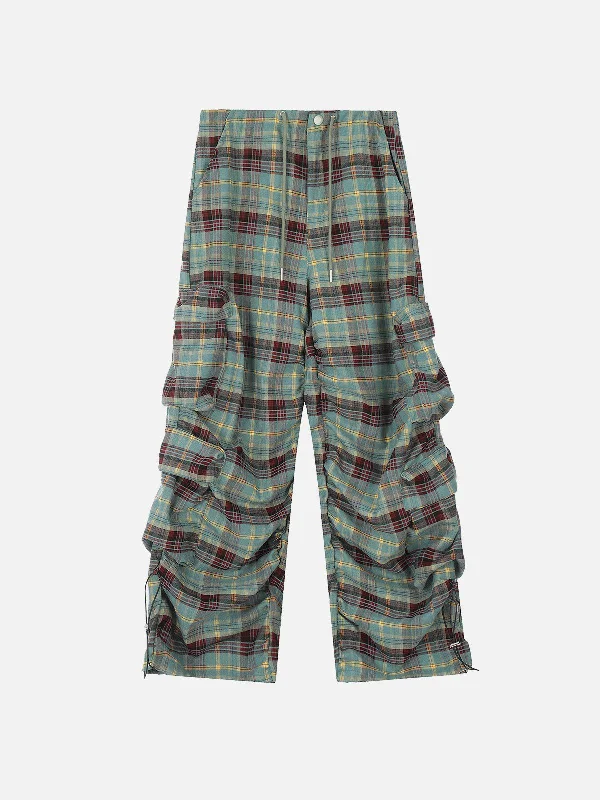 Women Clothes Aelfric Eden Plaid Multi Pocket Cargo Pants