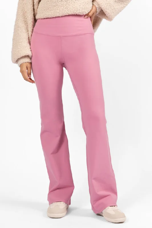 Trendy Threads Get Moving Pink Flare Knit Leggings