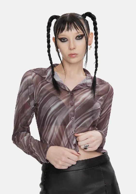 Style Beyond Borders Ripple Chocolate Kelly Mesh Shirt