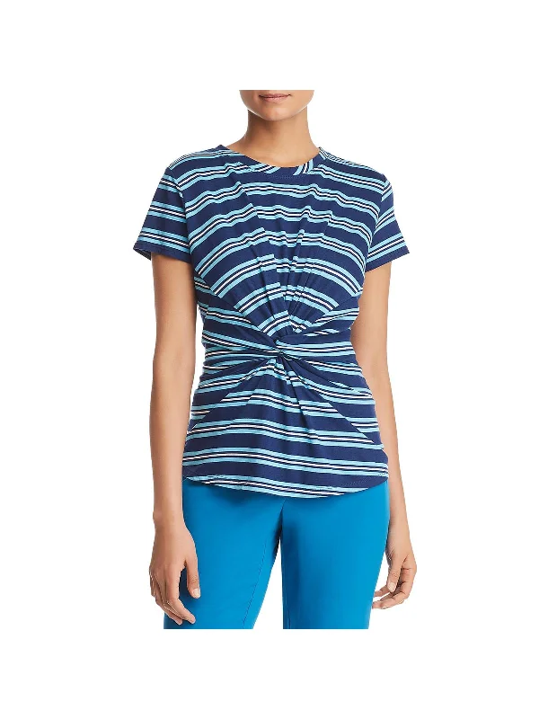 Style Upgrade Womens Printed Knot-Front Casual Top