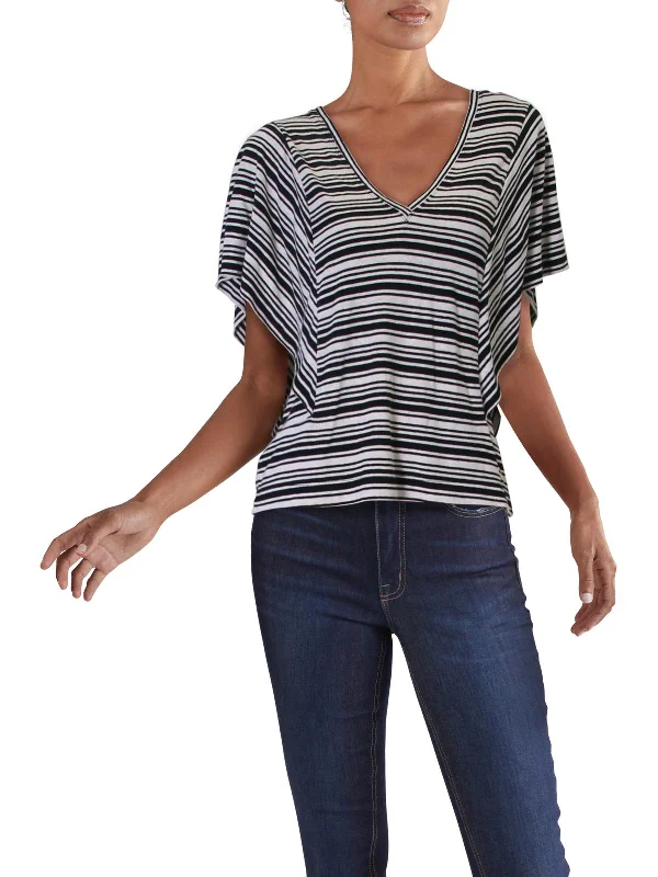 Women's Casual Dresses Womens Striped Batwing Sleeve Top