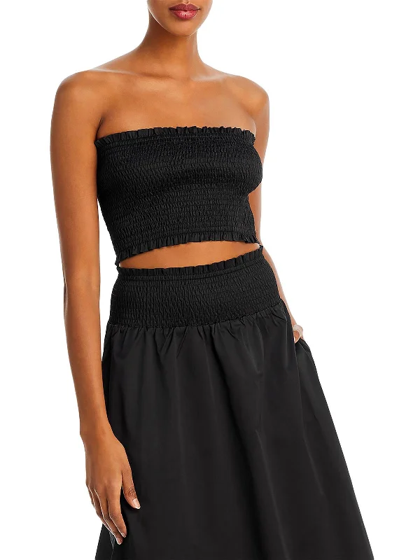 Holiday Gift Guide Sale Womens Smocked Tube Top Cropped