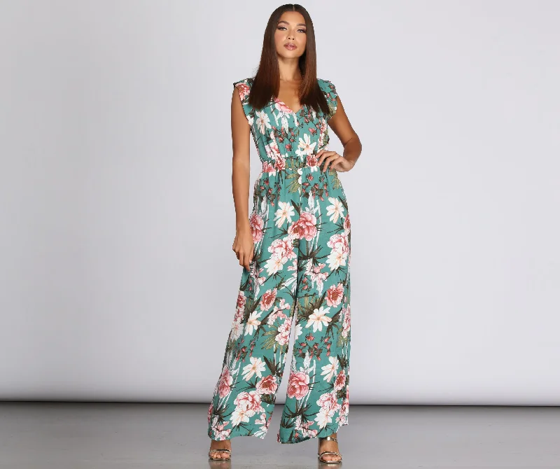 Trend Leading Collection Coconut Kisses Wide Leg Jumpsuit