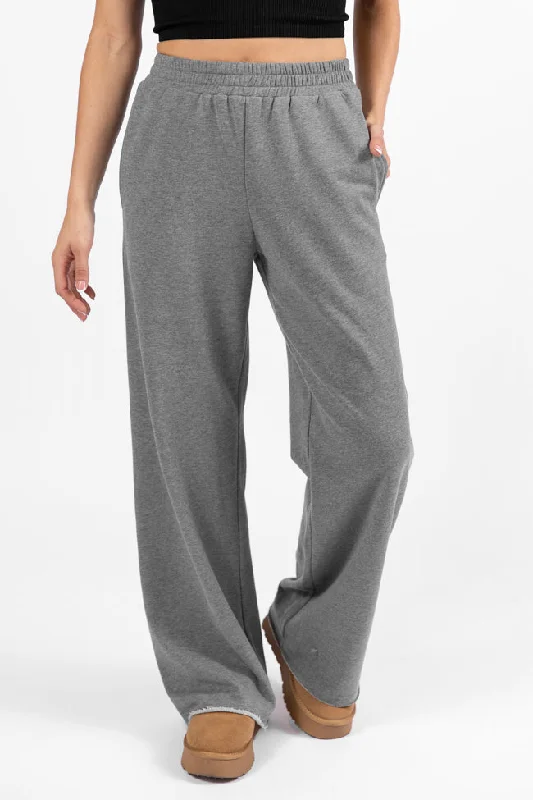 Women's Street Style Casual Wear Before You Go Grey Wide Leg Sweatpants FINAL SALE