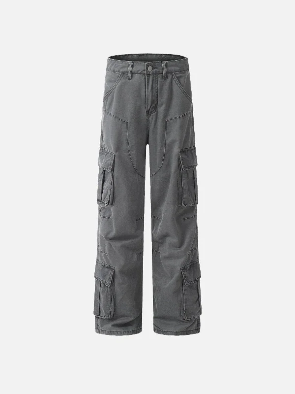 Comfort Centric Apparel Aelfric Eden Grey Multi Pocket Cargo Pants