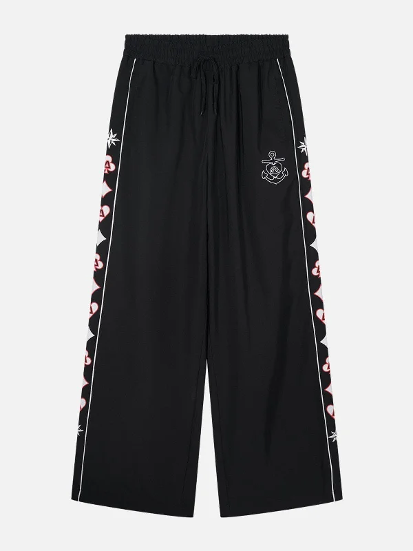 Flash Sales This Week Aelfric Eden Print Embroidery Track Pants