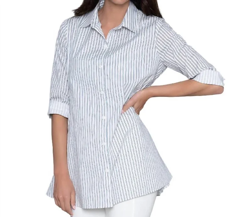 Absurdly Cheap Sale Center Stage Shirt In Chambray Yarn Dye Stripe