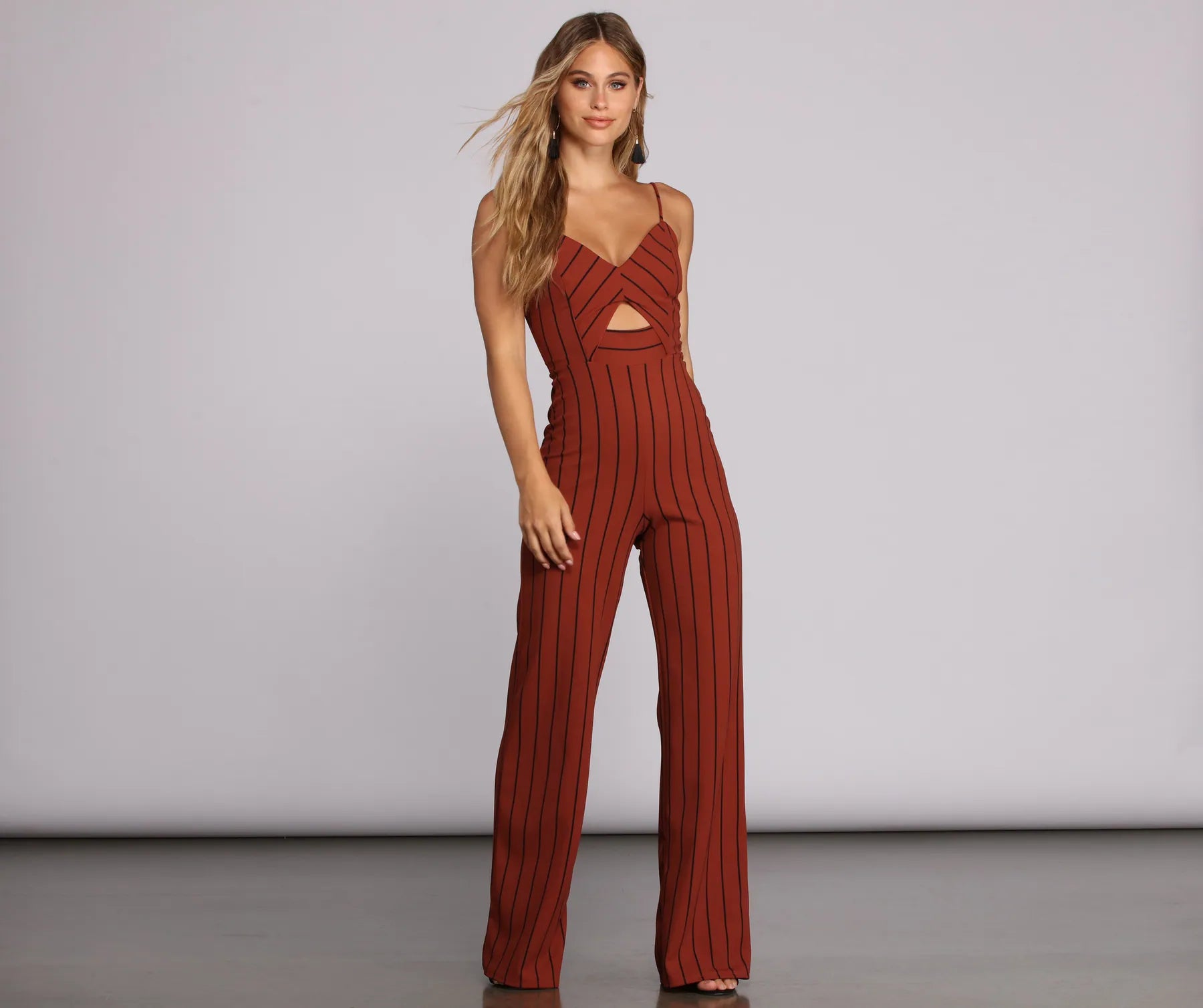 Exclusive Discount Zero In Keyhole Striped Jumpsuit