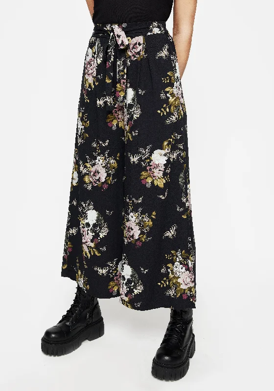 Trendy Boutique Online Revival Floral Wide Leg Culotte Trousers