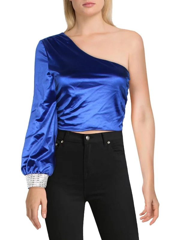 Trendy Styles Juniors Womens Satin Embellished Cropped