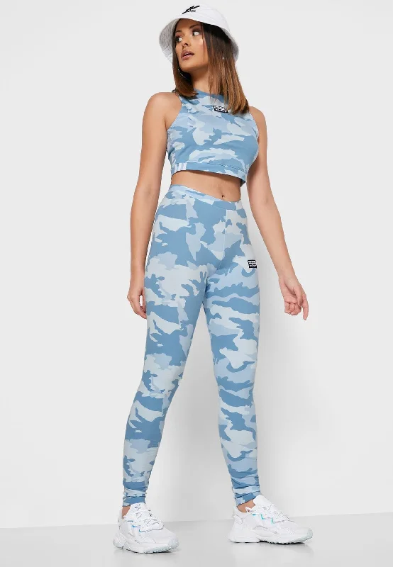 Comfort First Women's Wear Adidas Camo Tights Sky Tint/Shade Blue  FM2494 Women's