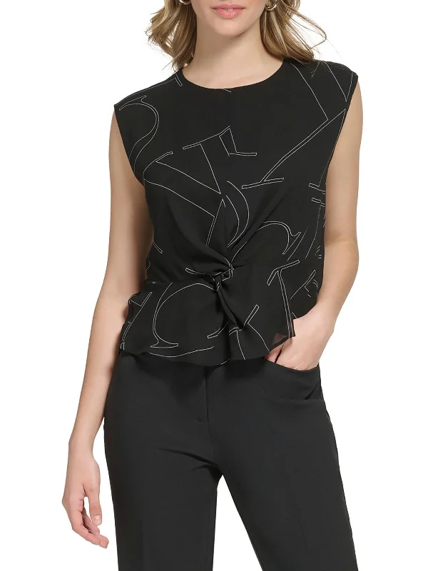 The Epitome Of Modern Women's Fashion Womens Graphic Twist-Front Shell