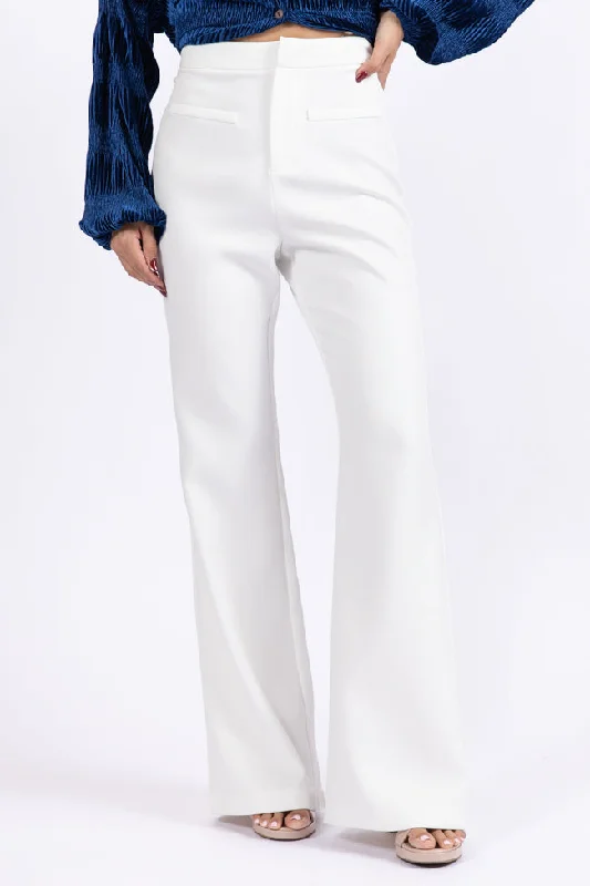 Women's Fashion Hotspots Beyond Romance White Flare Trousers FINAL SALE