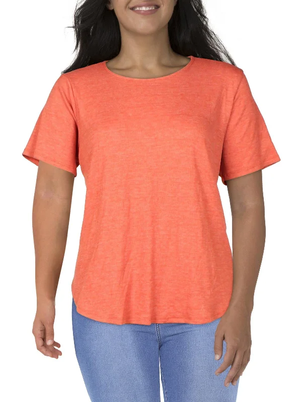 Trend Alert Plus Womens Textured Round Neck Thermal Top