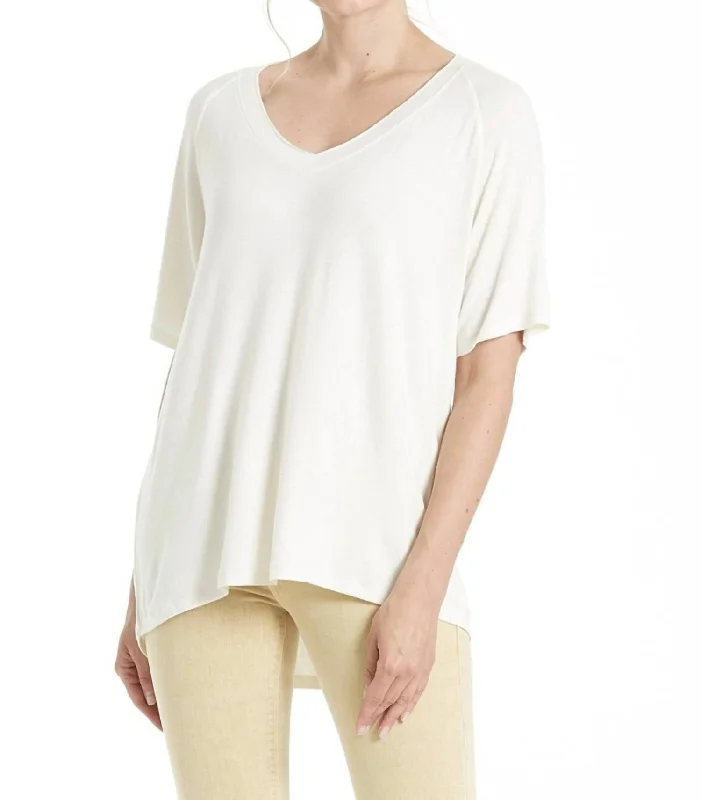 Bold Fashion Taylor Raglan Sleeve Top In Bone