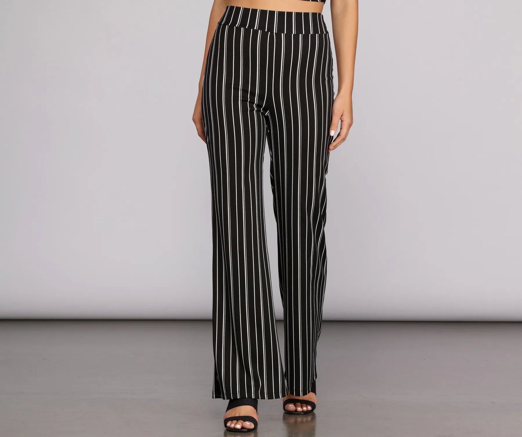 End Of Season Clearance Sleek In Stripes High Waist Pants