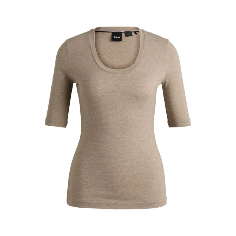 Trendy Styles Scoop-neck top in wool and cotton