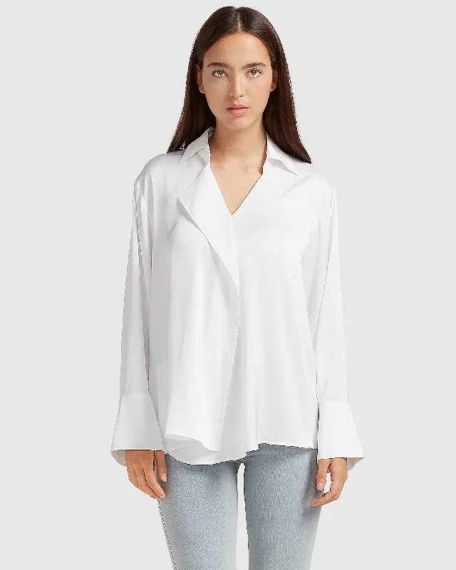 Fashionable Casual Tops Gemini Waterfall Shirt