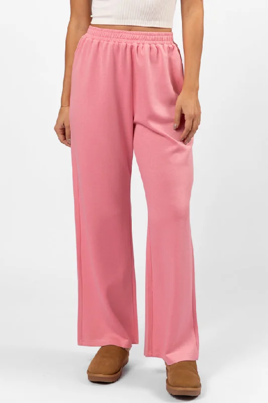 Fashion Frontiers Let's Just Stay Pink Knit Wide Leg Pants