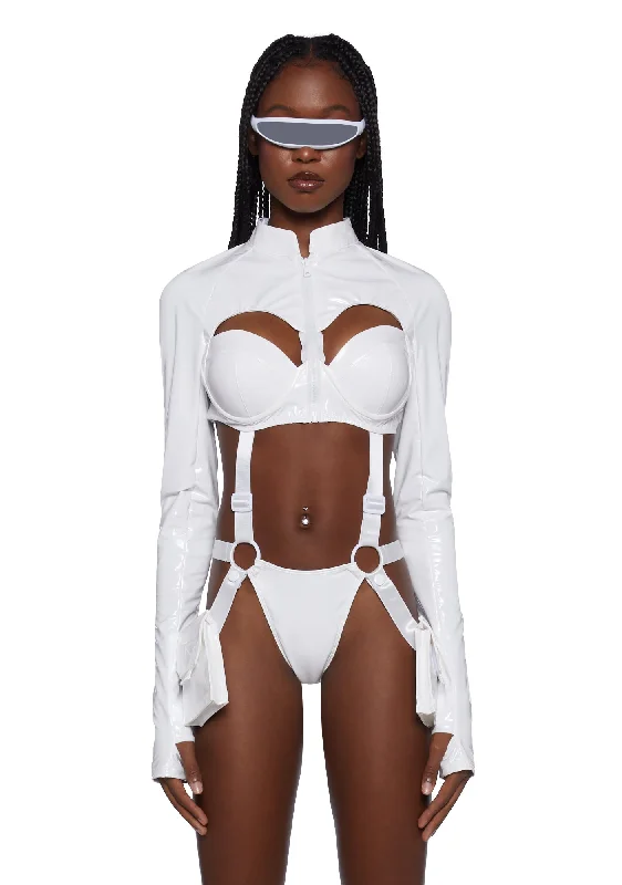 Chic And Edgy Sci Fi Babe Costume Set - White