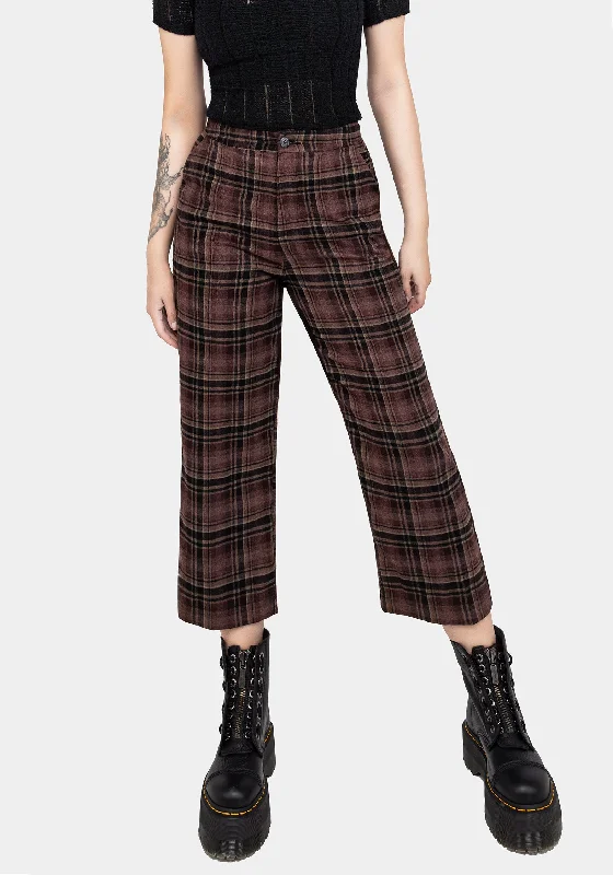 End Of Season Clearance Hickory Check Straight Leg Trousers