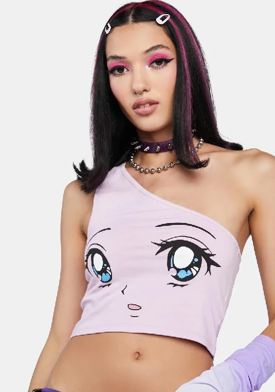 Stylish Statements One Shoulder Anime Top