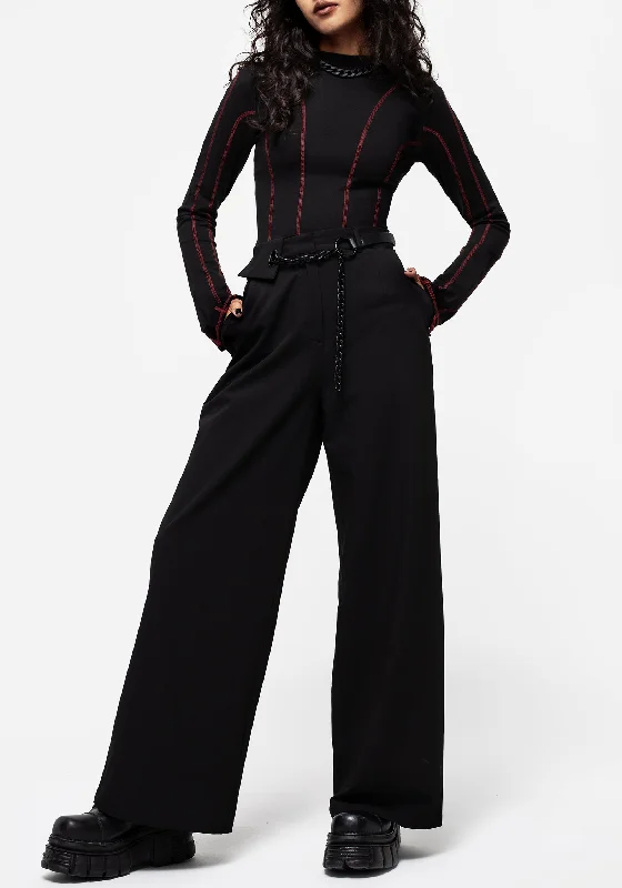 Women Wear Online Hellion Chain Belt Wide Leg Trousers