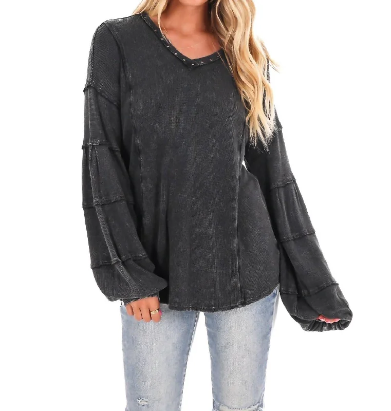 Trendy Outfits For Girls Grit And Grace Mineral Wash Top In Black