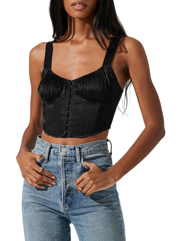 Women's Clothing Stores Womens Ruched Adjustable Cropped