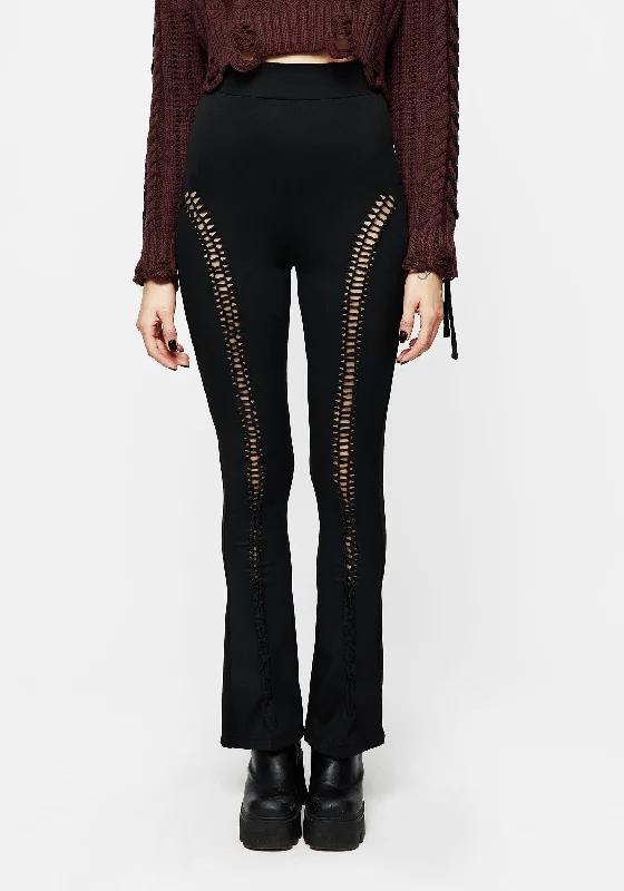 Online Boutiques Cage Cut Out Flared Trousers