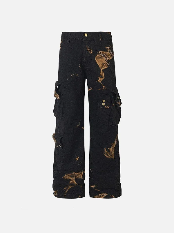 Unleash Your Trendy Side Aelfric Eden Flame Print Cargo Pants