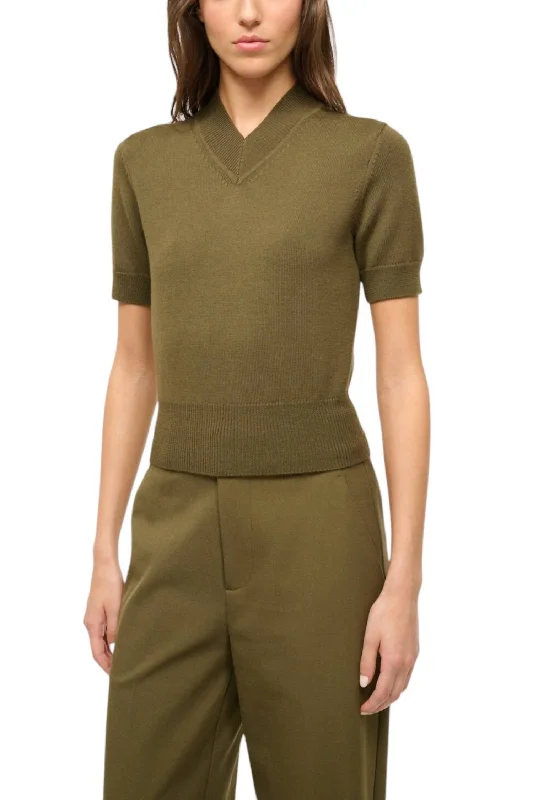 Relaxed Style Sullivan Top In Sergeant Green