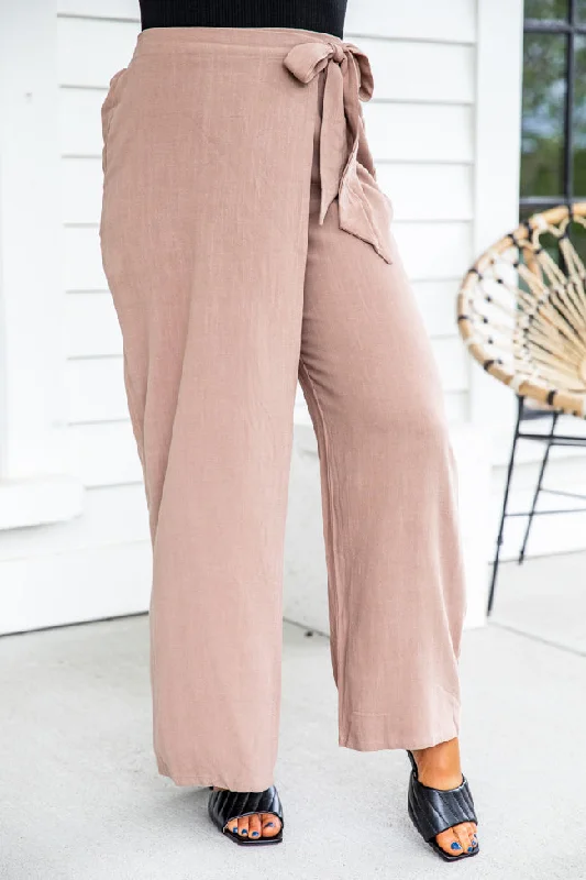 Trend Setting Wardrobe Espresso Thoughts Mocha Wrap Pants FINAL SALE