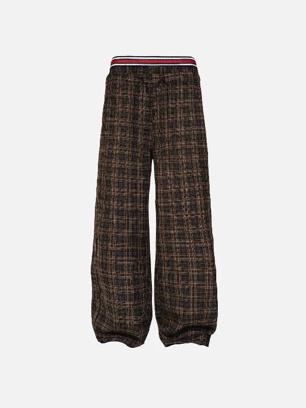 Earthy Tones Aelfric Eden Stripe Waist Plaid Pants