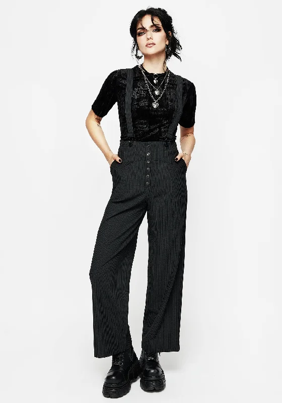 Limited Time Offer Tilda High Waist Wide Leg Pinstripe Suspender Trousers