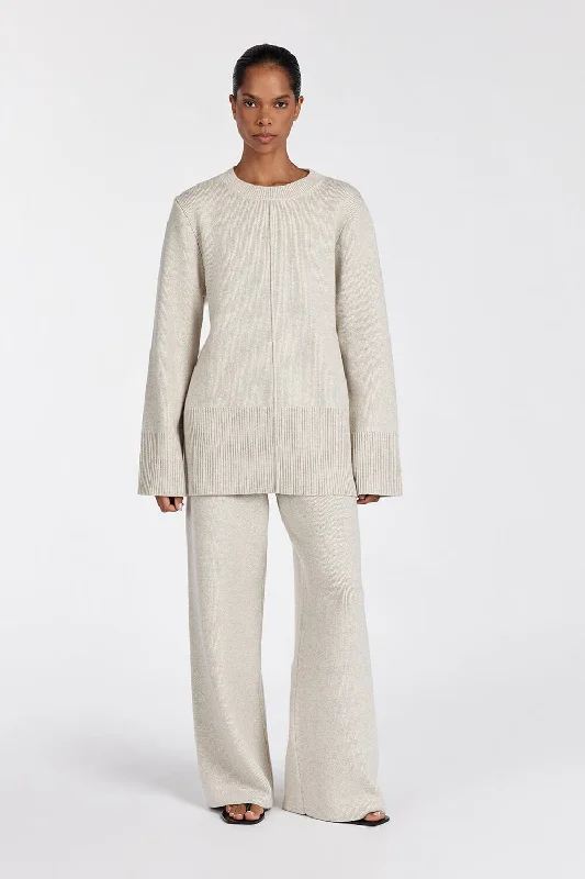 Premium Style CLEMENCE OAT MARLE KNIT PANT