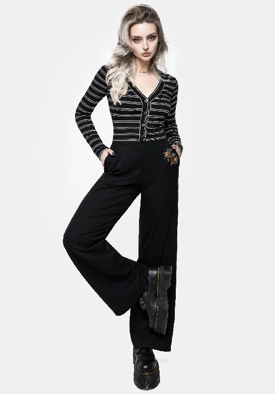 Eclectic Style Wardrobe Cleome Floral Spiderweb Embroidered Trousers