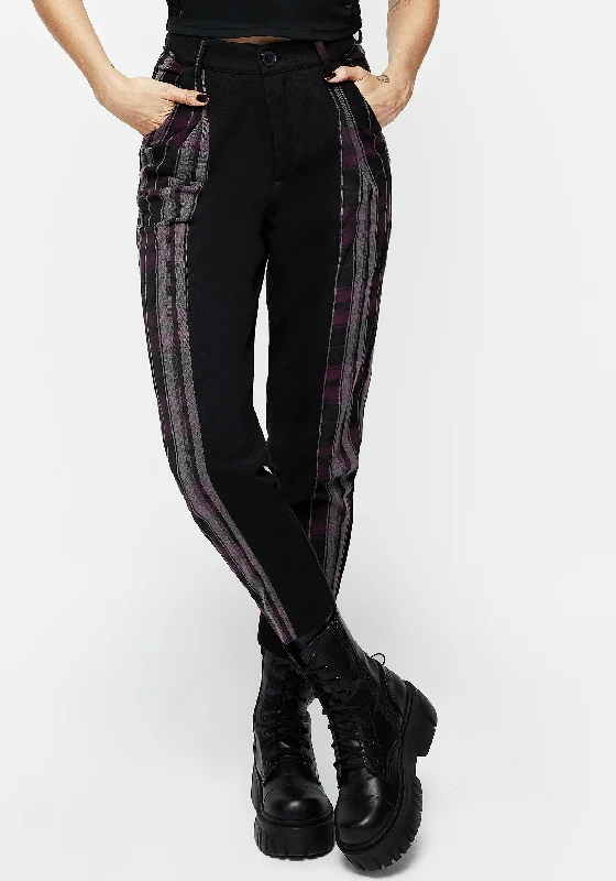 Must-Have Styles Gambit Spliced Check Tapered Trousers