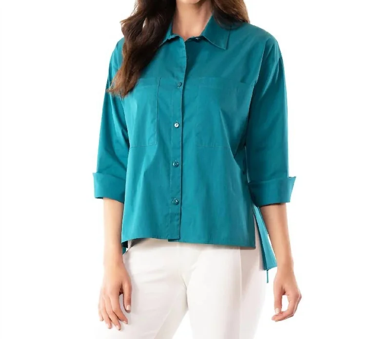 Trendy And Individual Women's Fashion Wear Anywhere Shirt In Peacock