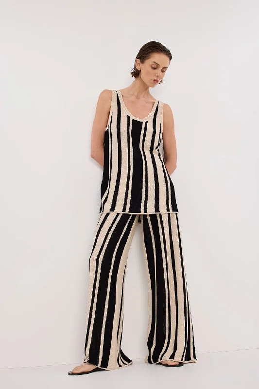 Best Online Boutiques For Women DELPHI STRIPE WIDE LEG KNIT PANT