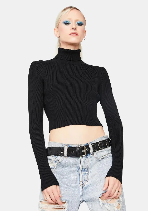 Elegant Simplicity Wardrobe Noir Strive For More Turtleneck Top