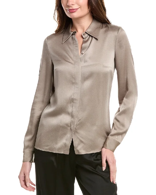 Flash Discount Michael Kors Collection Techno Charmeuse Hansen Shirt