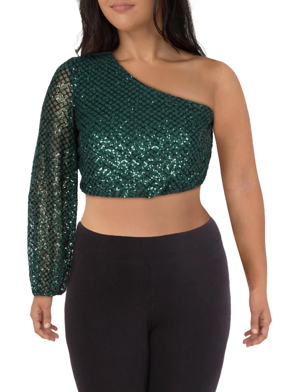 Women's Clothing Sale Online Juniors Womens Mesh Sequined Cropped