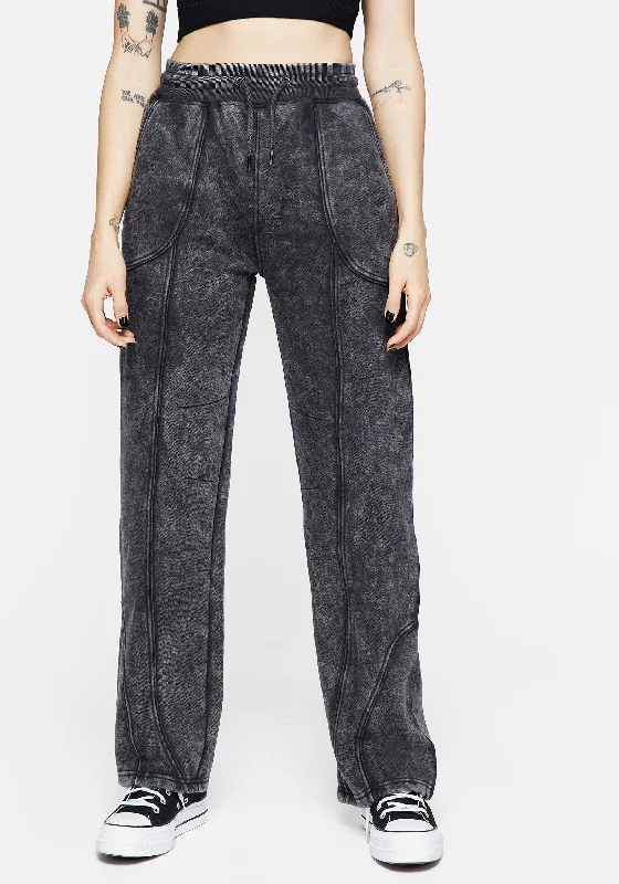 Effortless Chic Apparel Ianthe Acid Wash Straight Leg Joggers