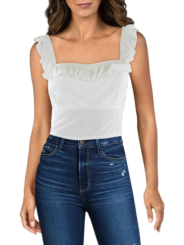 Affordable Online Boutiques Womens Smocked Square Neck Cropped