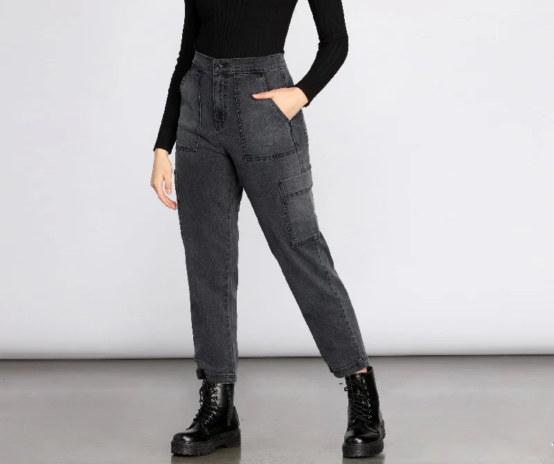 Chic And Comfortable Casual Cutie Cargo Style Pants