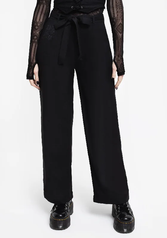 Chic Outfits Vault Tie Waist Tailored Flare Trousers