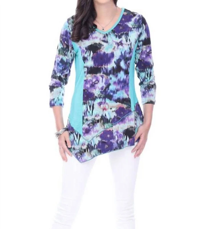 Discount Price Lily Pond Asymmetrical Top In Multi